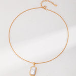 Gembea Jewelry Rectangular Baroque Pearl Chain Necklace