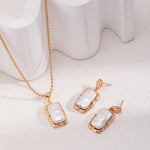 Gembea Jewelry Rectangular Baroque Pearl Chain Necklace