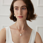 Gembea Jewelry Rectangular Baroque Pearl Chain Necklace