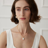 Gembea Jewelry Rectangular Baroque Pearl Chain Necklace