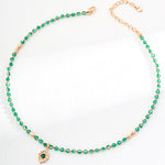 Gembea Jewelry Summer Vacation Green Agate Beaded Necklace