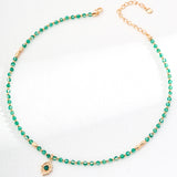 Gembea Jewelry Summer Vacation Green Agate Beaded Necklace