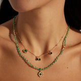 Gembea Jewelry Summer Vacation Green Agate Beaded Necklace