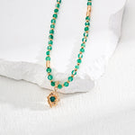 Gembea Jewelry Summer Vacation Green Agate Beaded Necklace