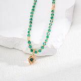 Gembea Jewelry Summer Vacation Green Agate Beaded Necklace