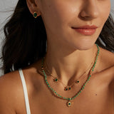 Gembea Jewelry Summer Vacation Green Agate Beaded Necklace