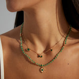 Gembea Jewelry Summer Vacation Green Agate Beaded Necklace