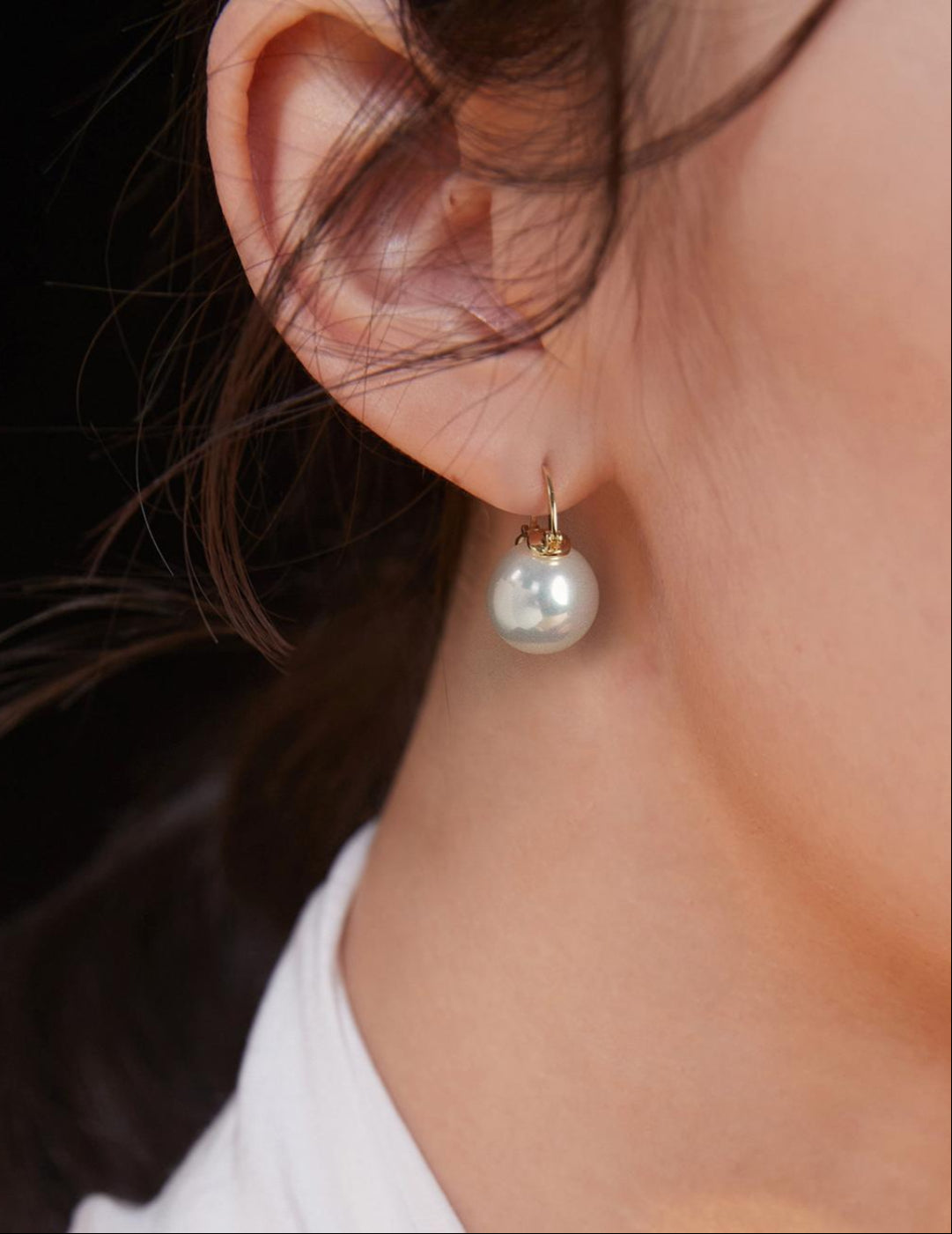 Gembea Jewelry White Natrual Pearl Earrings