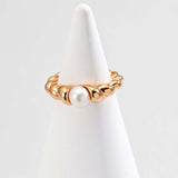 Gembea Jewelry Simple Vintage Gold Pearl Ring