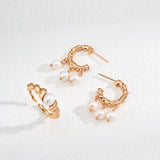 Gembea Jewelry Simple Vintage Gold Pearl Ring