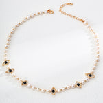 Gembea Jewelry Eyes Shaped Black Agate Pearl Necklace