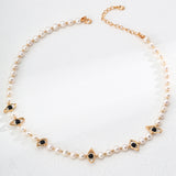 Gembea Jewelry Eyes Shaped Black Agate Pearl Necklace