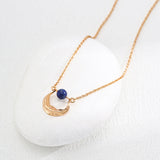 Lapis Lazuli Gold Chain Pendant Necklace-Gembea Jewelry