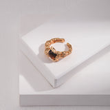 Tiger's Eye Stone Open Ring-Gembea Jewelry
