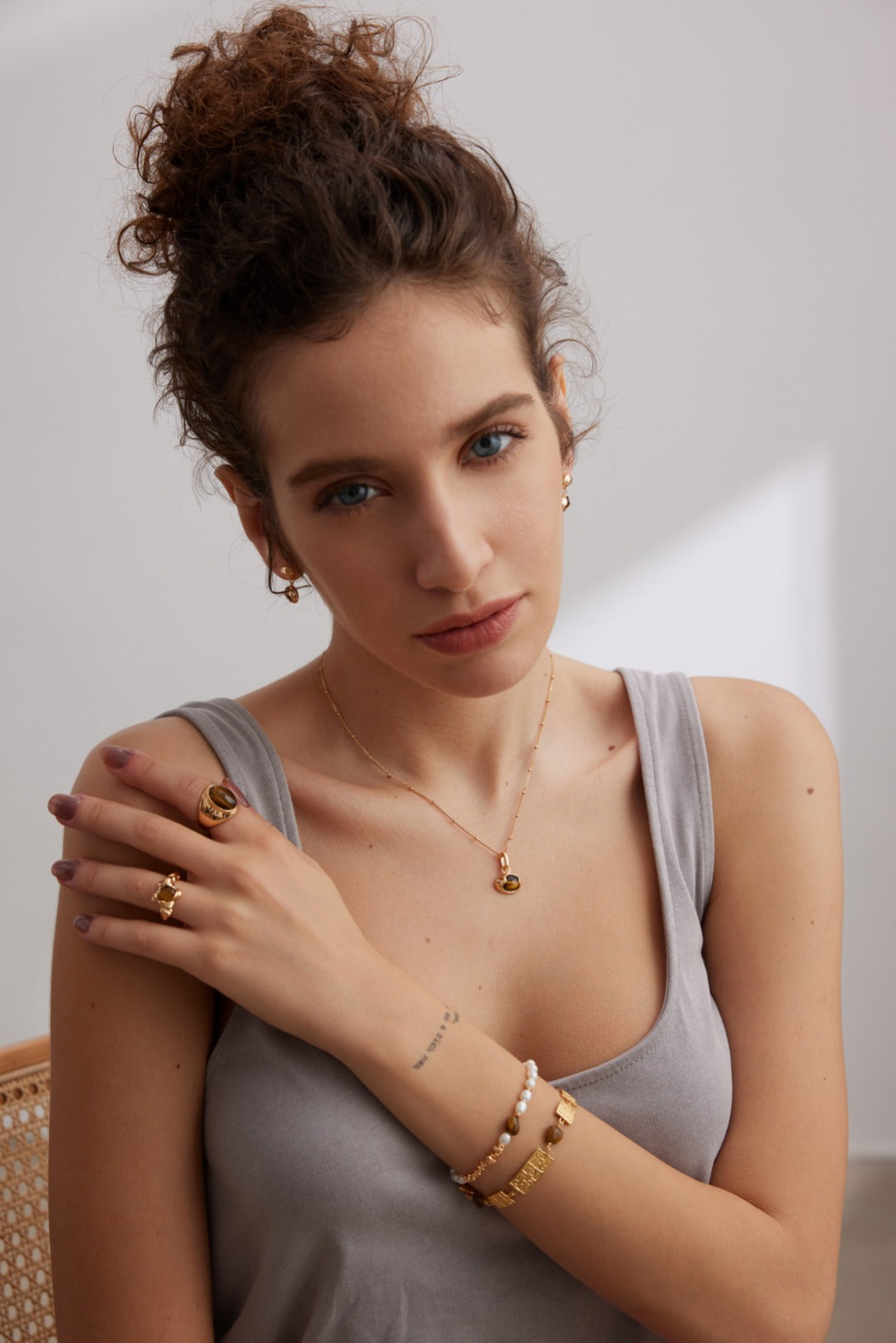 Tiger's Eye Stone Open Ring-Gembea Jewelry