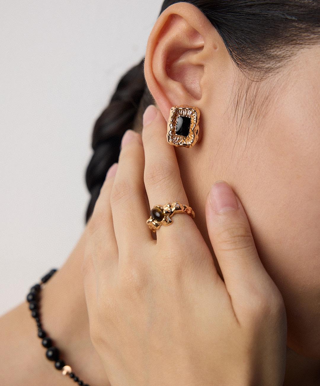 Tiger's Eye Stone Open Ring-Gembea Jewelry