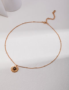 Sunflower Tiger's Eye Stone Necklace-Gembea Jewelry