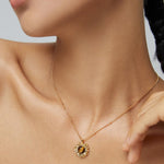 Sunflower Tiger's Eye Stone Necklace-Gembea Jewelry