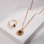 Sunflower Tiger's Eye Stone Necklace-Gembea Jewelry