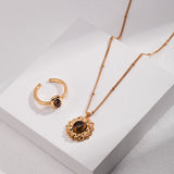 Sunflower Tiger's Eye Stone Necklace-Gembea Jewelry