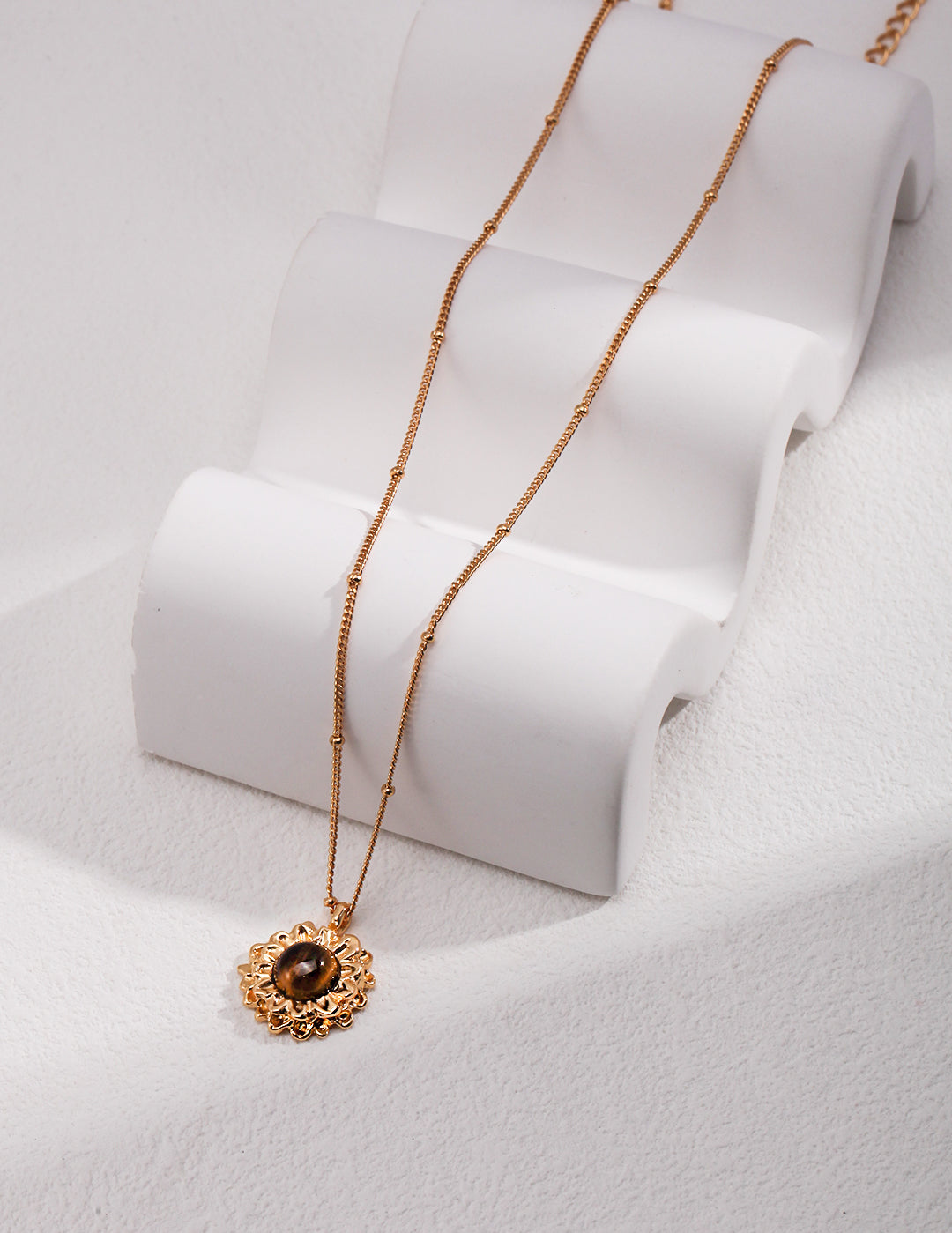 Sunflower Tiger's Eye Stone Necklace-Gembea Jewelry