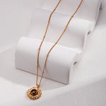 Sunflower Tiger's Eye Stone Necklace-Gembea Jewelry