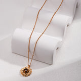 Sunflower Tiger's Eye Stone Necklace-Gembea Jewelry