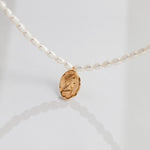 Queen Gold Pendant Rice Pearl Necklace-Gembea Jewelry