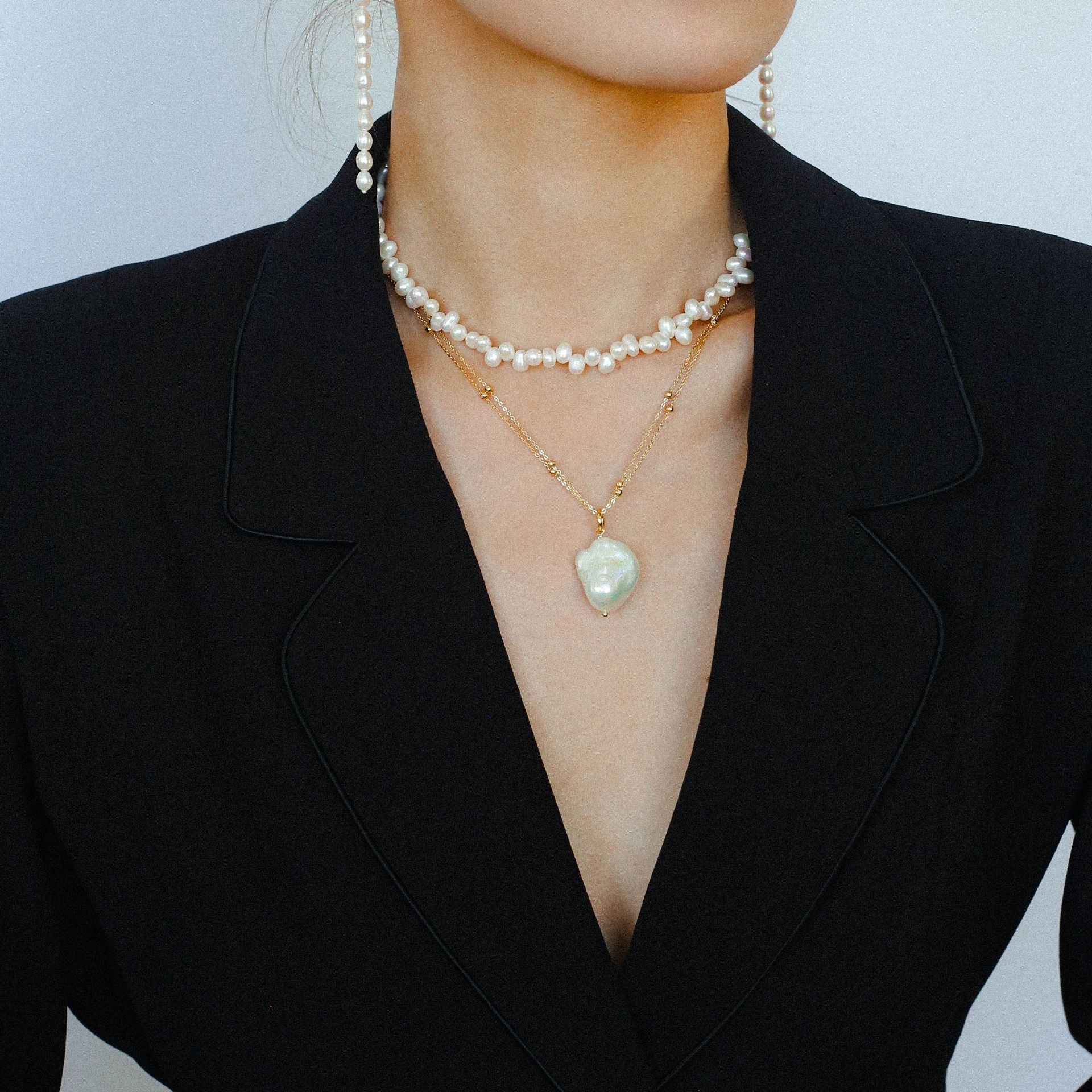 Baroque pearl necklaces