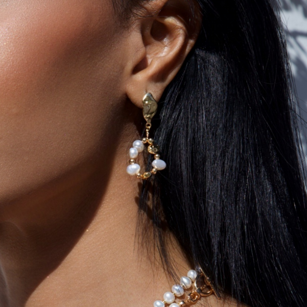 freshwater pearl earrings-Gembea jewelry