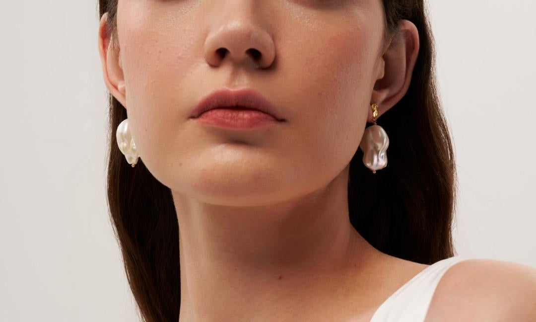 Baroque Pearl Earrings-gembea jewelry