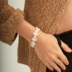 Square Round Beaded Baroque Pearl Bracelet