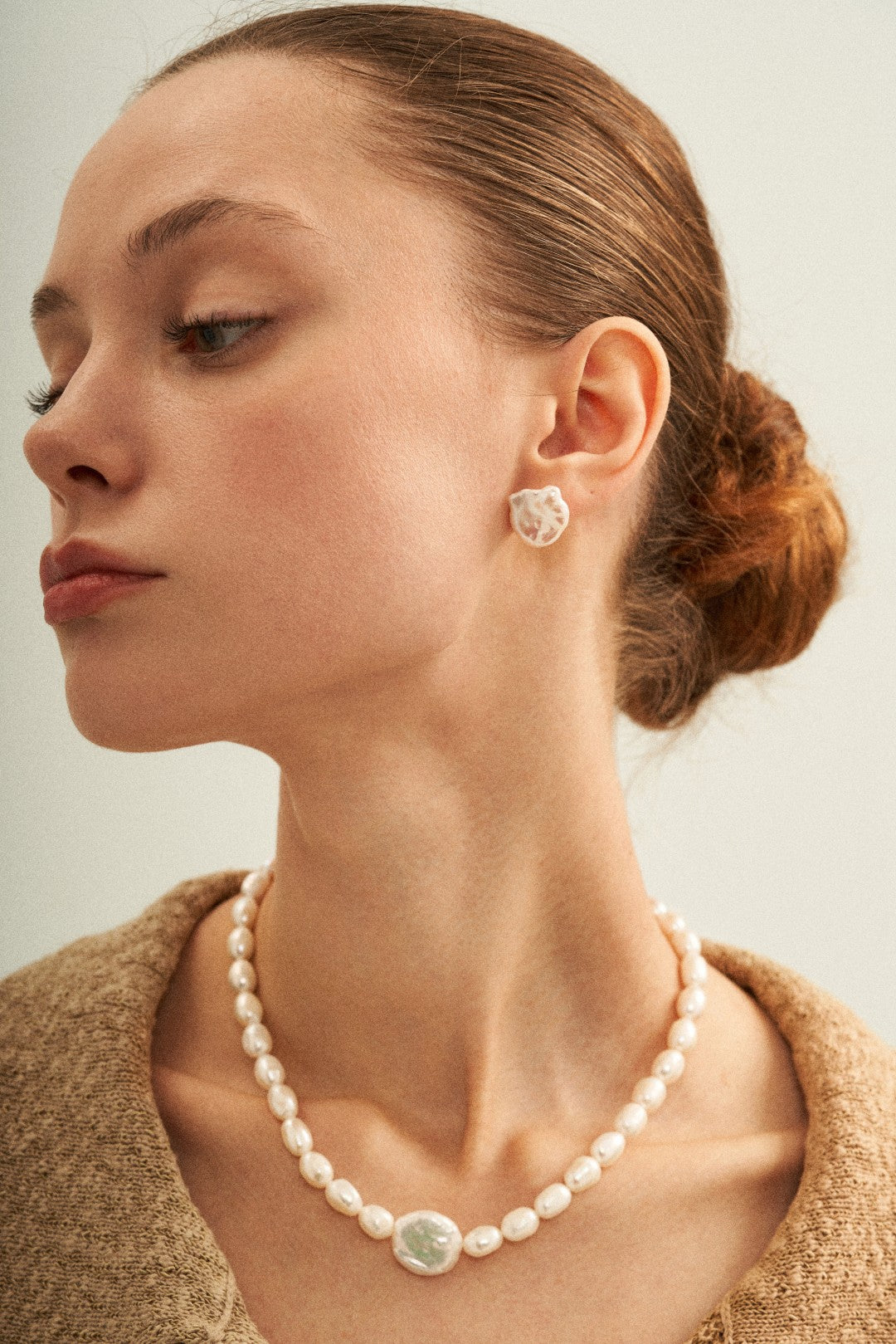 Petal Baroque Pearl Stud Earrings