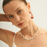 Gold Coin Pendant Baroque Pearl Necklace