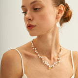 Gold Coin Pendant Baroque Pearl Necklace