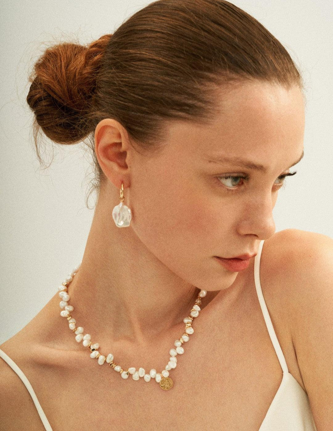 Petal Baroque Pendant Hoop Earrings - Gembea Jewelry