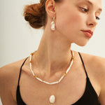 Round Baroque Pendant Chain Pearl Necklace