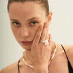 Large Baroque Pearl Open Rings