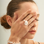 Large Baroque Pearl Open Rings