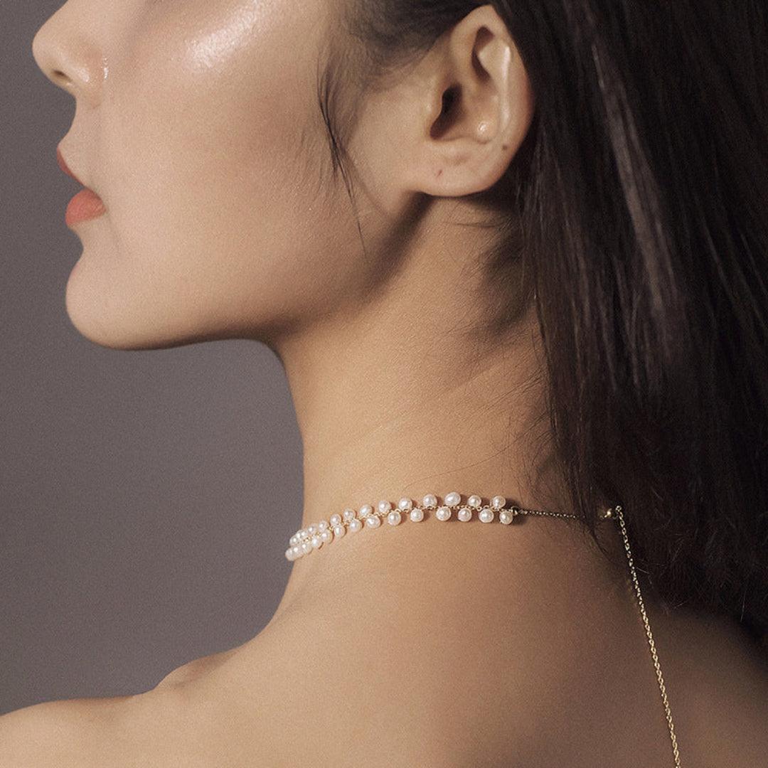 Love and the City Pull Pearl Choker Necklace - Gembea Jewelry
