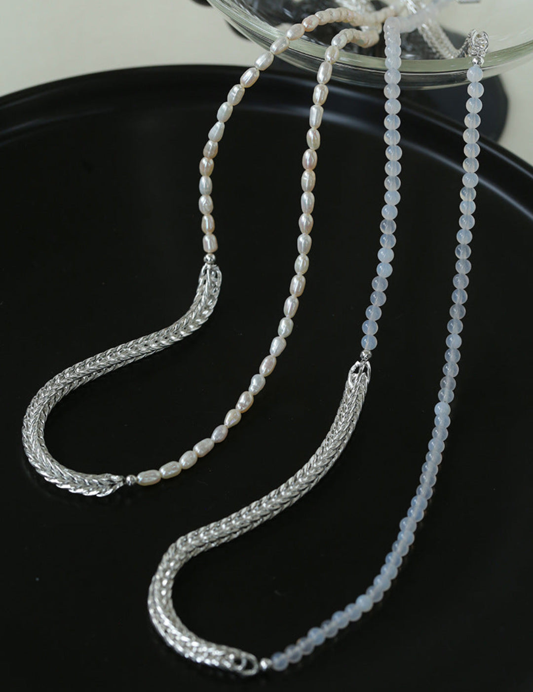 Pearl White Agate Long Necklace