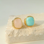 Vintage Natural Stone Square Open Ring