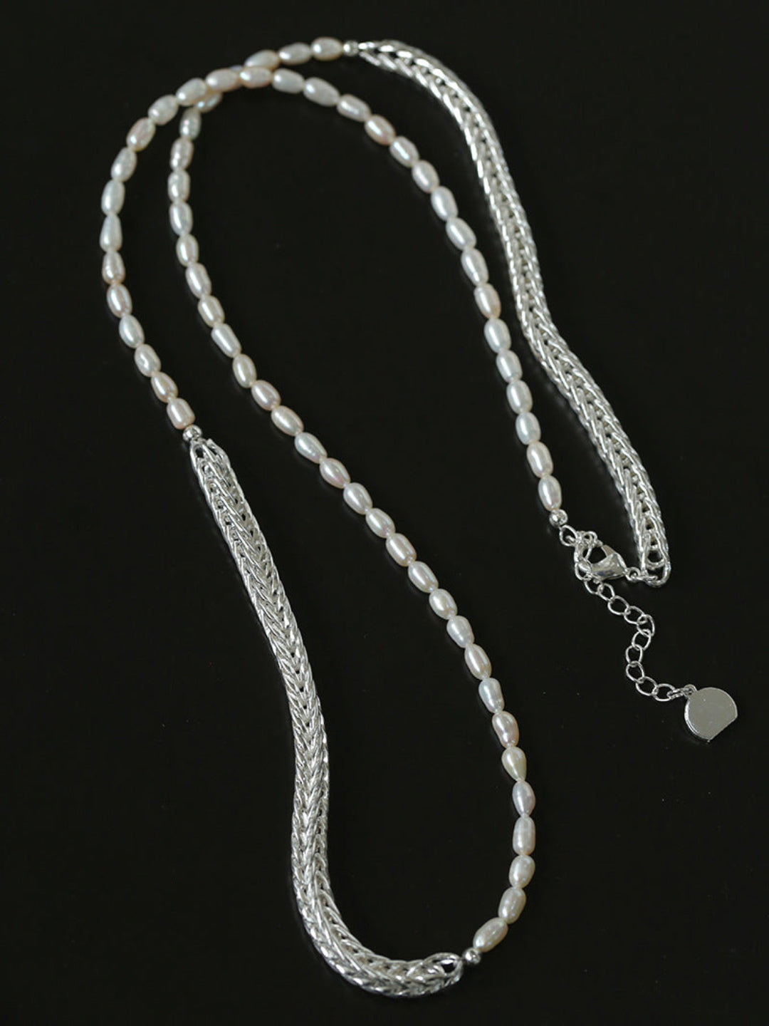 Pearl White Agate Long Necklace