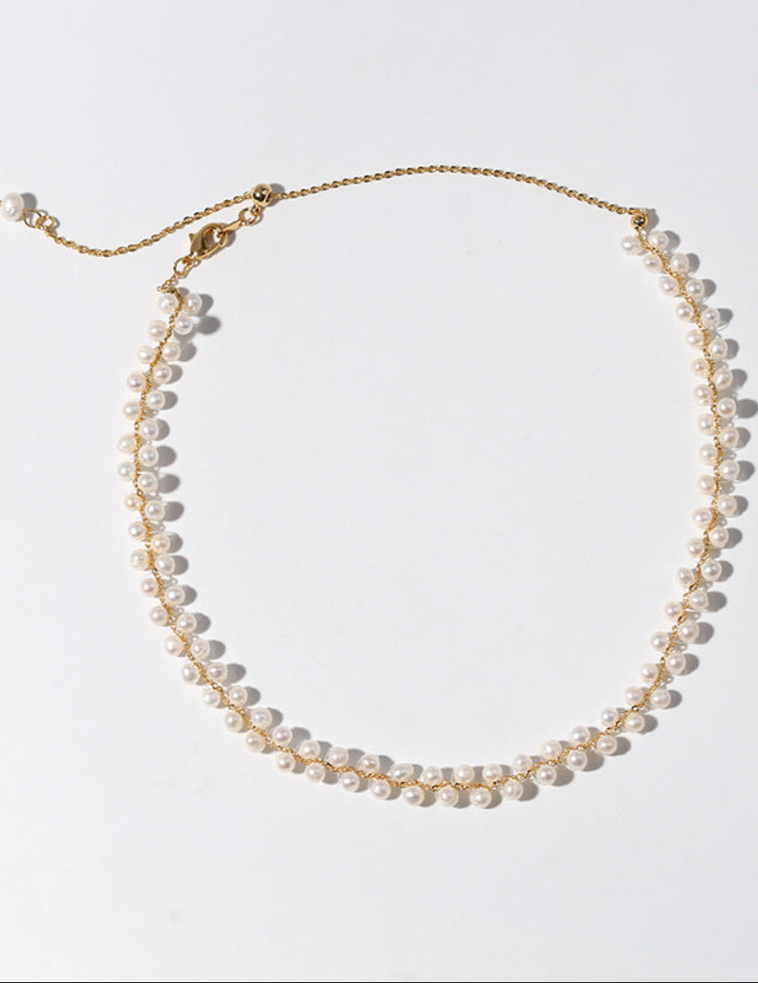 Pull Adjustable Pearl Braided Choker Necklace