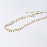 Pull Adjustable Pearl Braided Choker Necklace