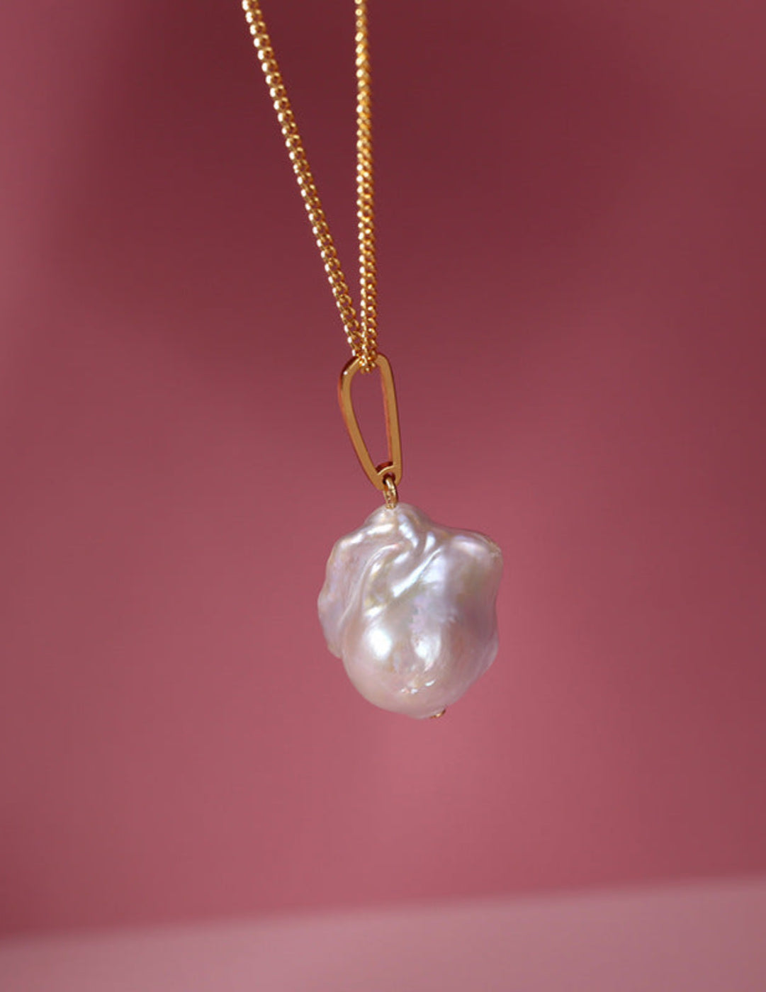 Baroque Pearl Pendant Long Necklace