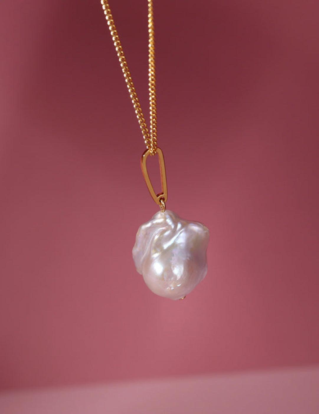 Baroque Pearl Pendant Long Necklace - Gembea Jewelry
