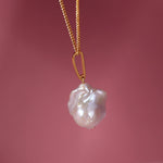 Baroque Pearl Pendant Long Necklace