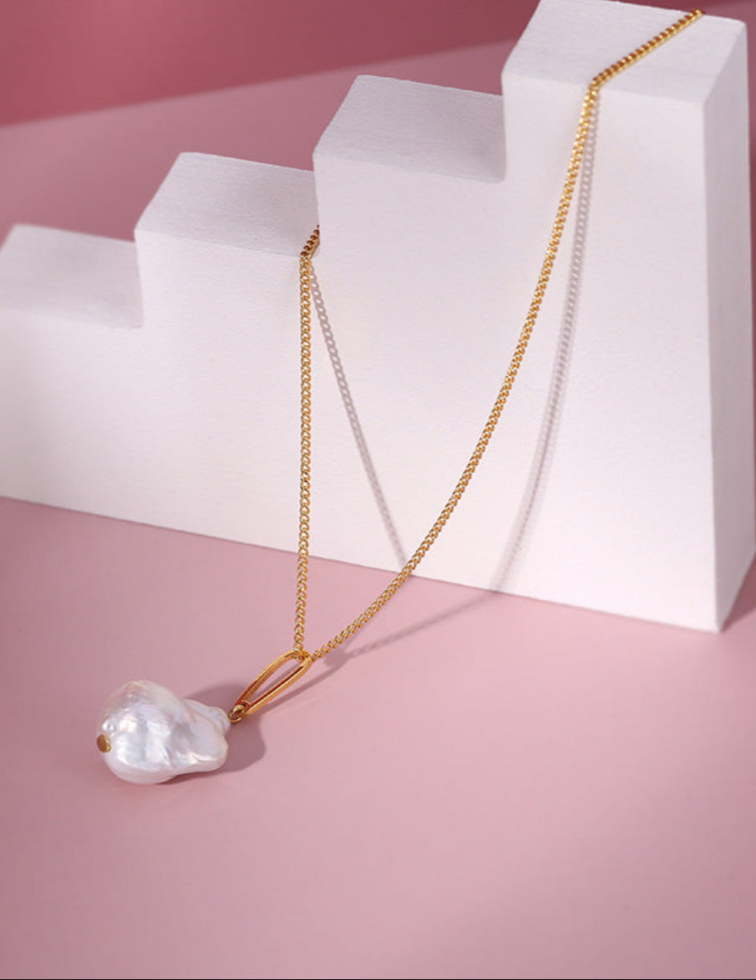 Baroque Pearl Pendant Long Necklace