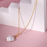 Baroque Pearl Pendant Long Necklace